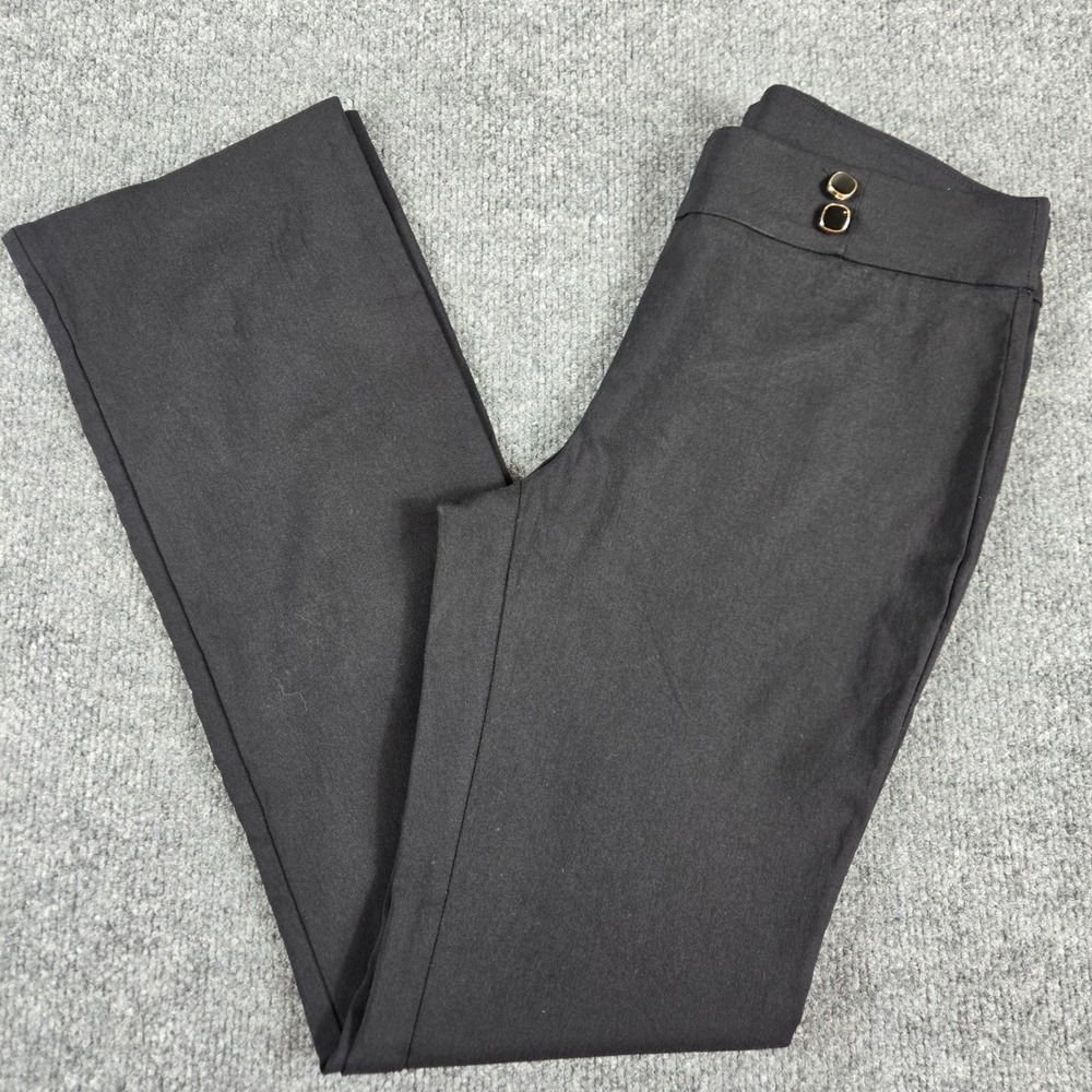 Sag Harbor Pants Womens 6P Black  Stretch Pull On Gold Accent